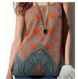 Cabi Arabesque Geometric Floral Medallion Print Camisole - Size Small